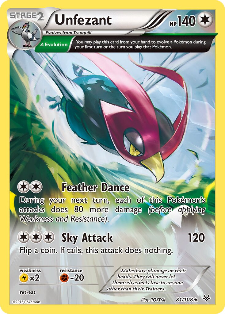 Unfezant 081/112 — Roaring Skies (English Pokémon TCG card)