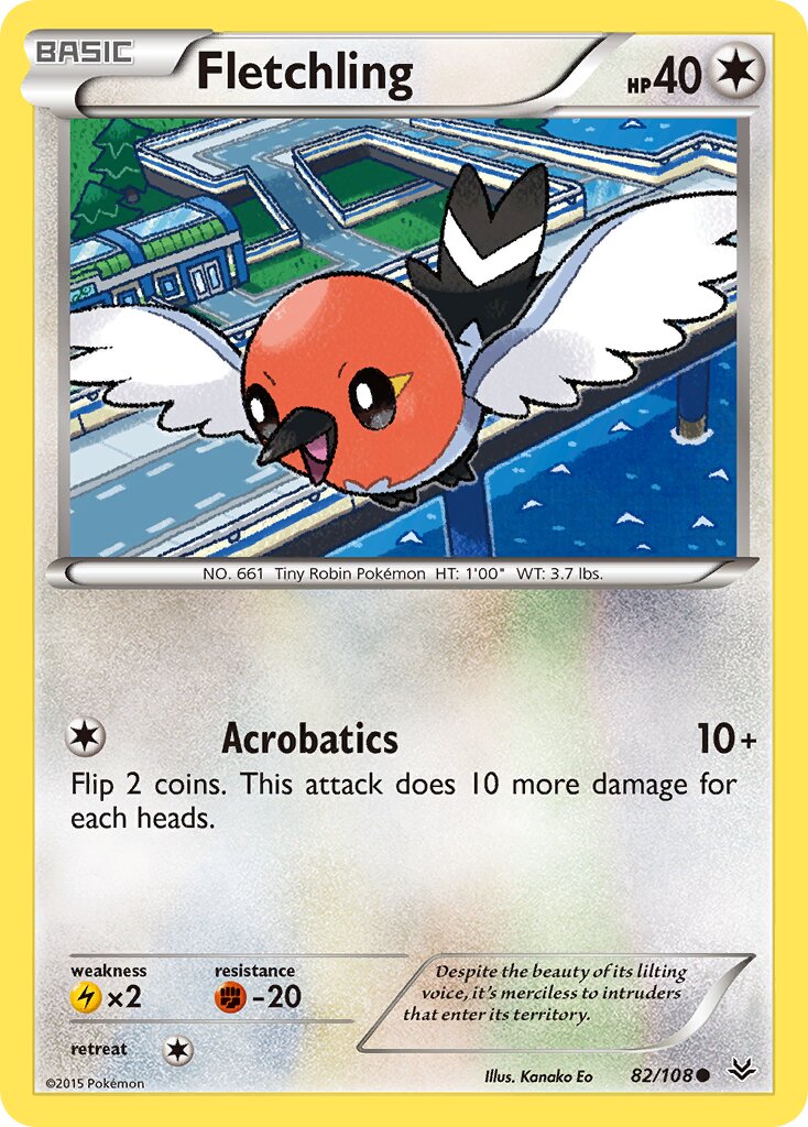 Fletchling 082/112 — Roaring Skies (English Pokémon TCG card)