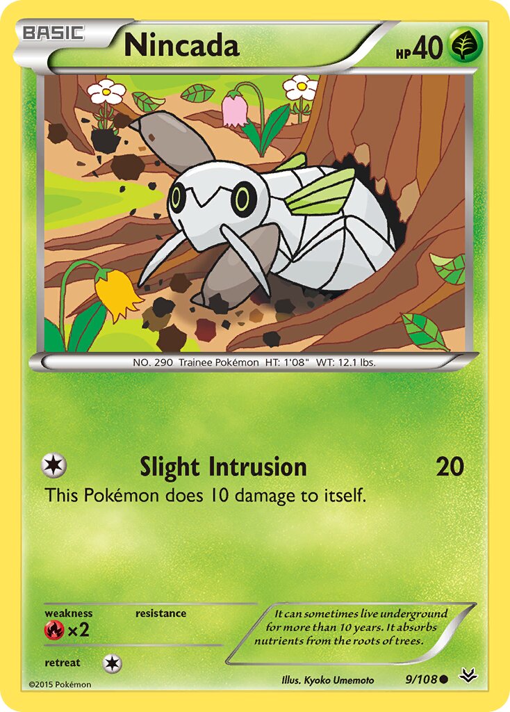 Nincada 009/112 — Roaring Skies (English Pokémon TCG card)