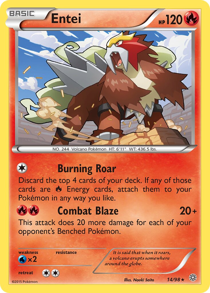 Entei 014/101 — Ancient Origins (English Pokémon TCG card)