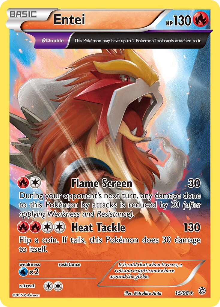 Entei 015/101 — Ancient Origins (English Pokémon TCG card)