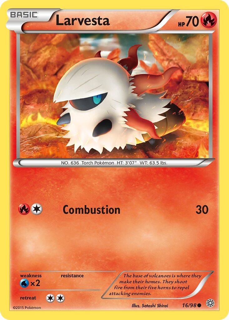 Larvesta 016/101 — Ancient Origins (English Pokémon TCG card)
