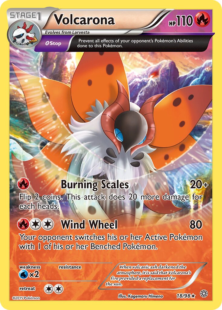Volcarona 018/101 — Ancient Origins (English Pokémon TCG card)
