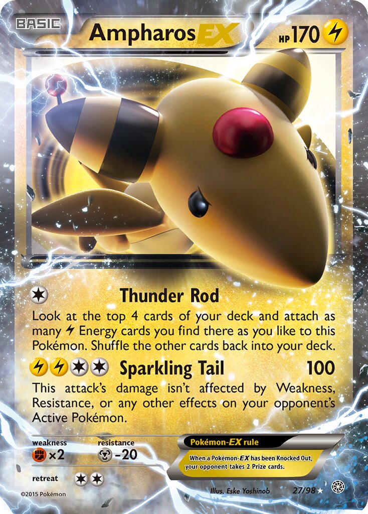 Ampharos-EX 027/101 — Ancient Origins (English Pokémon TCG card)