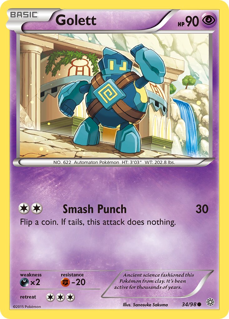 Golett 034/101 — Ancient Origins (English Pokémon TCG card)