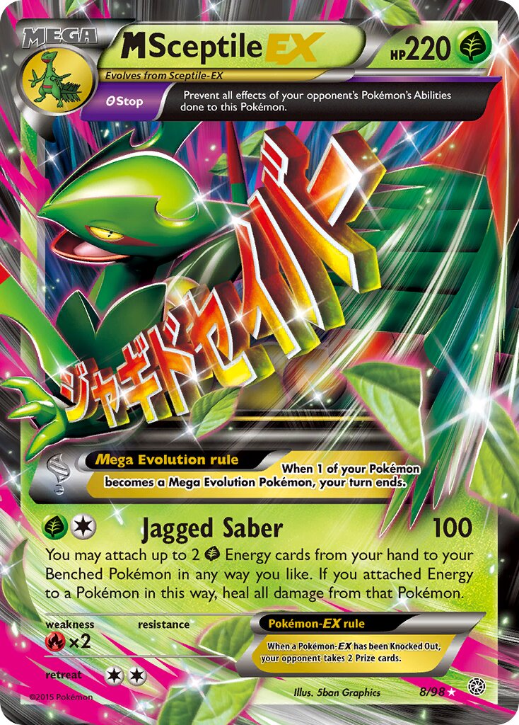 M Sceptile-EX 008/101 — Ancient Origins (English Pokémon TCG card)