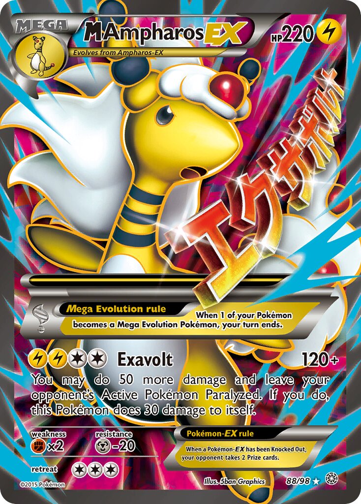 M Ampharos-EX 088/101 — Ancient Origins (English Pokémon TCG card)