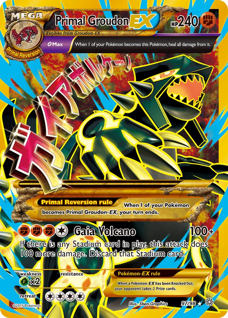 Primal Groudon-EX 097/101 — Ancient Origins (English Pokémon TCG card)