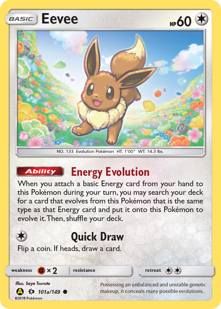 Eevee 101a/149 — Yellow A Alternate (English Pokémon TCG card)