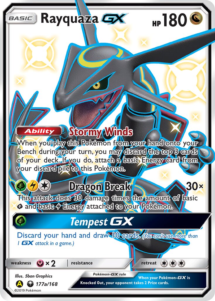Rayquaza-GX 177a/168 — Yellow A Alternate (English Pokémon TCG card)
