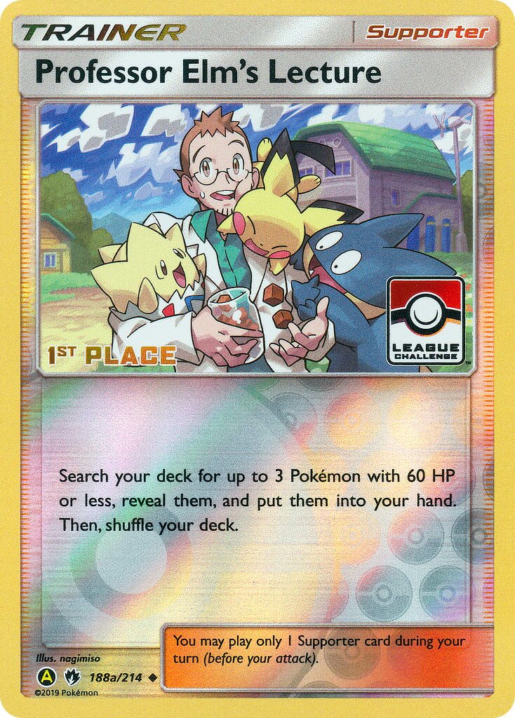 Professor Elm's Lecture 188a/214 — Yellow A Alternate (English Pokémon TCG card)