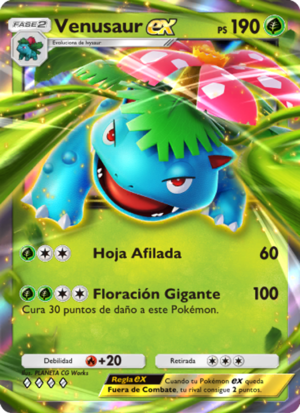 Venusaur ex 004 — Genes Formidables (Spanish Pokémon TCG card)