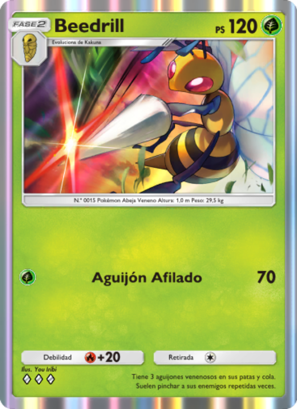 Beedrill 010 — Genes Formidables (Spanish Pokémon TCG card)