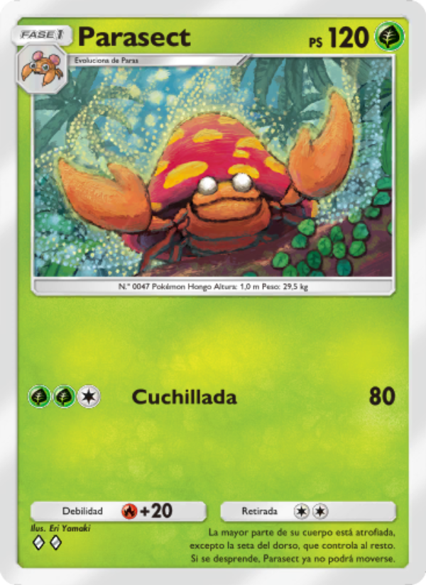 Parasect 015 — Genes Formidables (Spanish Pokémon TCG card)