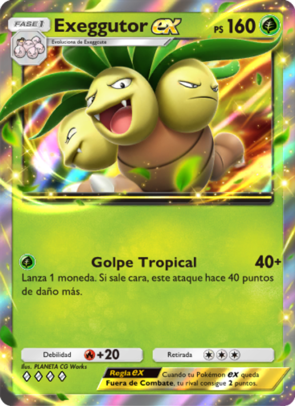 Exeggutor ex 023 — Genes Formidables (Spanish Pokémon TCG card)