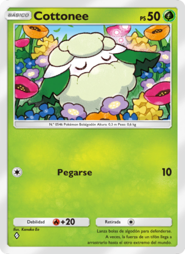 Cottonee 027 — Genes Formidables (Spanish Pokémon TCG card)