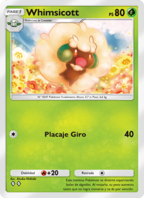 Whimsicott 028 — Genes Formidables (Spanish Pokémon TCG card)