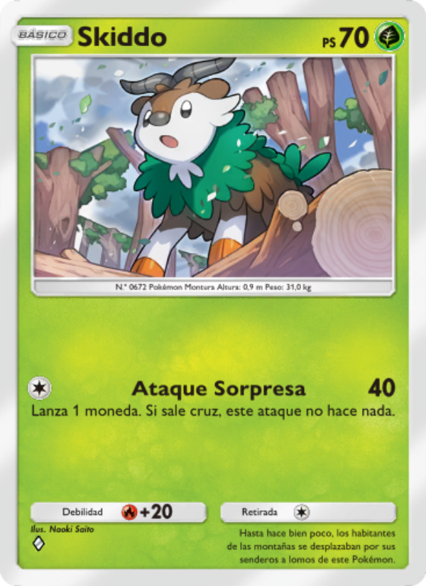 Skiddo 031 — Genes Formidables (Spanish Pokémon TCG card)