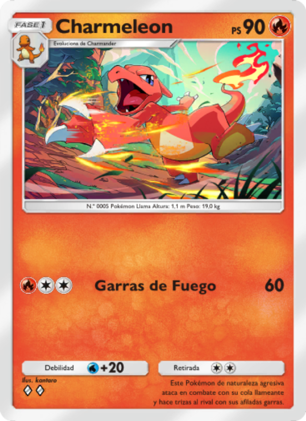 Charmeleon 034 — Genes Formidables (Spanish Pokémon TCG card)