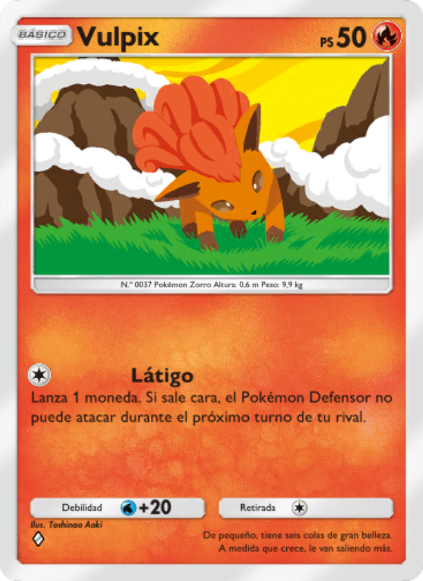 Vulpix 037 — Genes Formidables (Spanish Pokémon TCG card)
