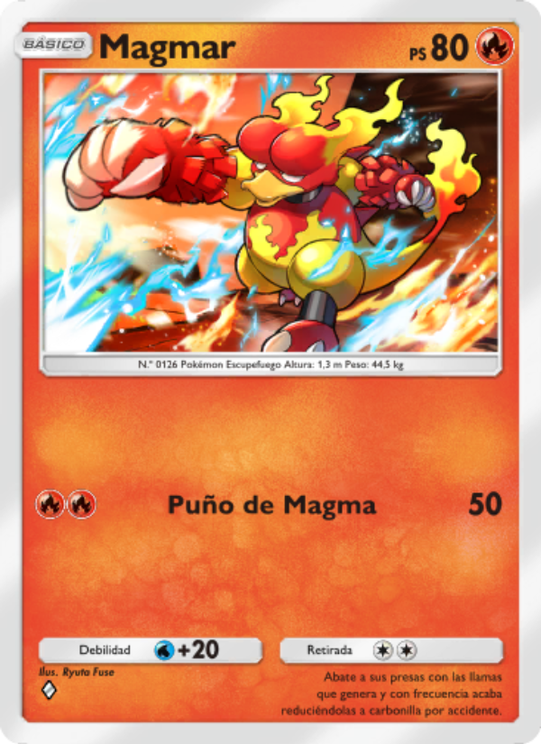 Magmar 044 — Genes Formidables (Spanish Pokémon TCG card)
