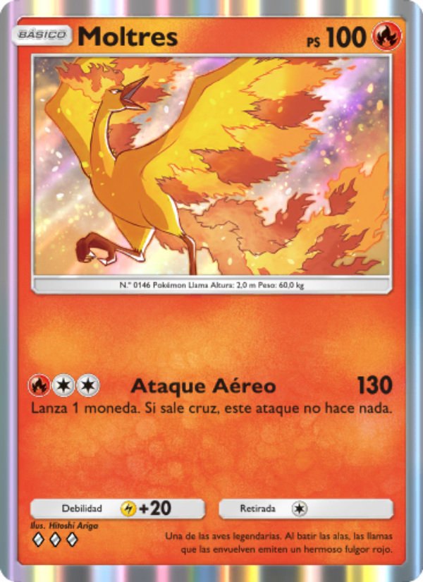 Moltres 046 — Genes Formidables (Spanish Pokémon TCG card)
