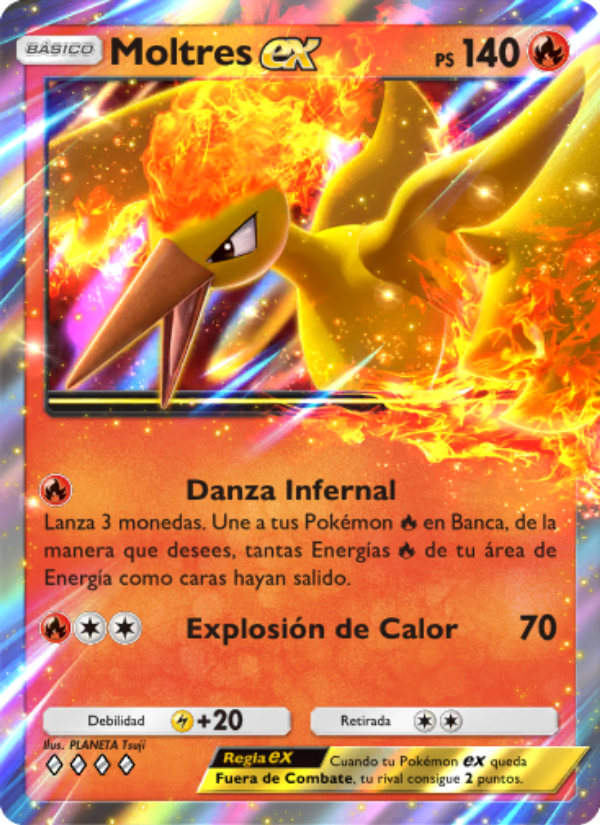Moltres ex 047 — Genes Formidables (Spanish Pokémon TCG card)