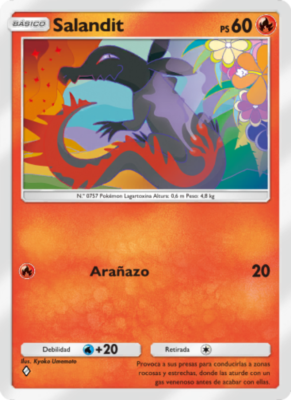 Salandit 049 — Genes Formidables (Spanish Pokémon TCG card)