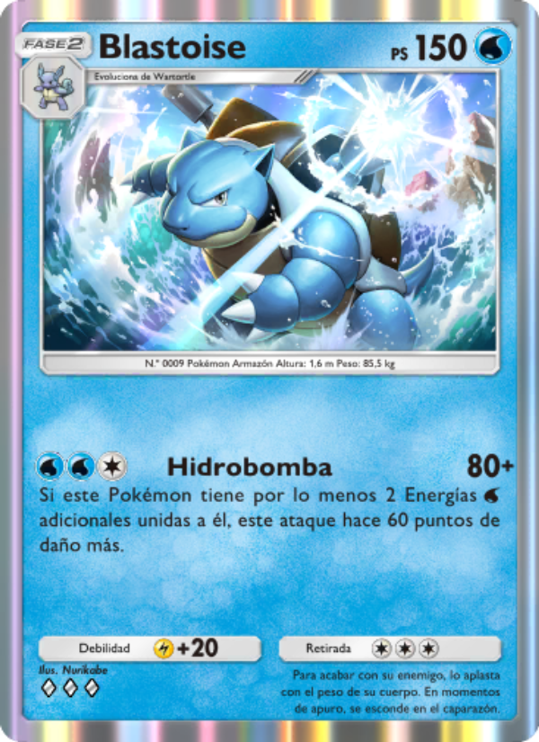 Blastoise 055 — Genes Formidables (Spanish Pokémon TCG card)