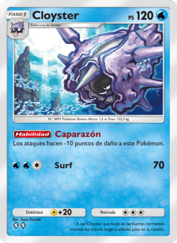 Cloyster 067 — Genes Formidables (Spanish Pokémon TCG card)