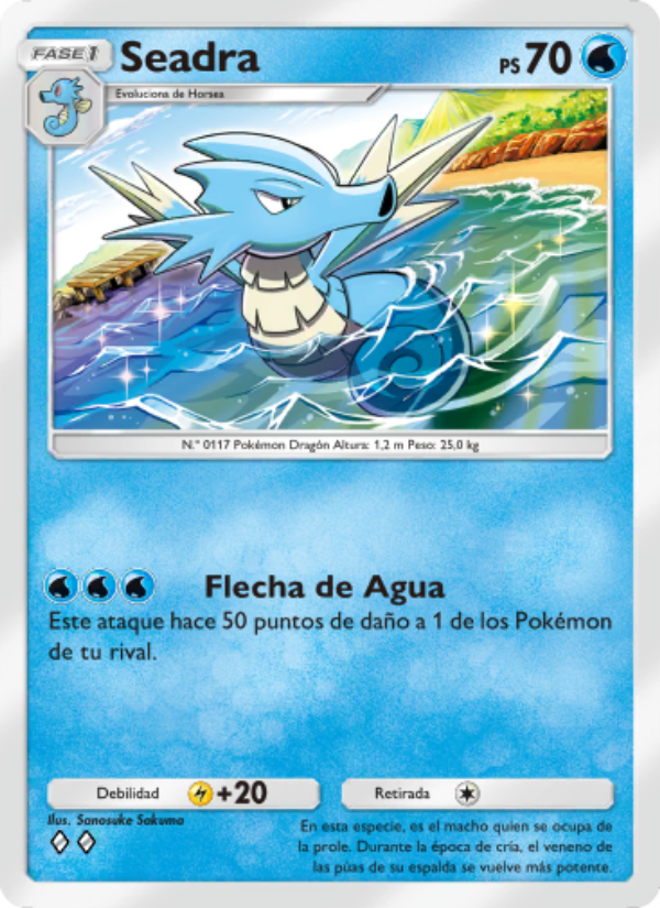 Seadra 071 — Genes Formidables (Spanish Pokémon TCG card)