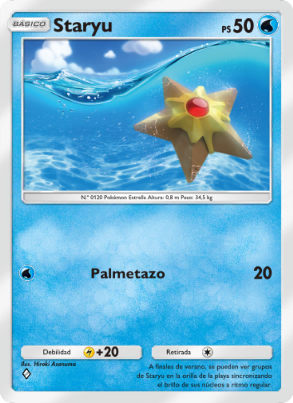 Staryu 074 — Genes Formidables (Spanish Pokémon TCG card)