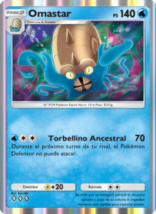 Omastar 082 — Genes Formidables (Spanish Pokémon TCG card)