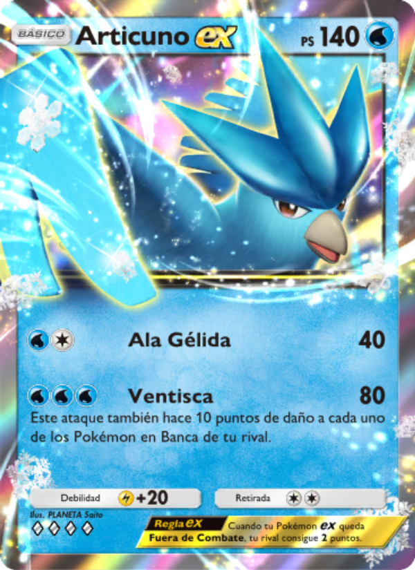 Articuno ex 084 — Genes Formidables (Spanish Pokémon TCG card)