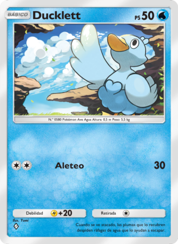 Ducklett 085 — Genes Formidables (Spanish Pokémon TCG card)