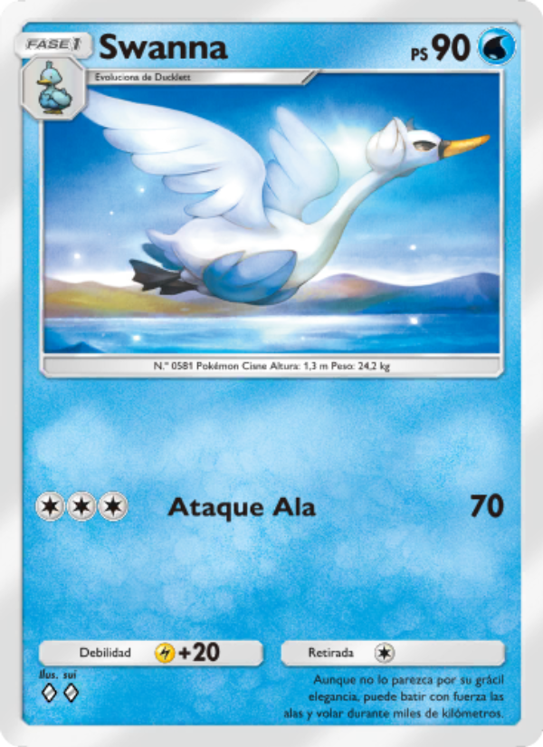 Swanna 086 — Genes Formidables (Spanish Pokémon TCG card)