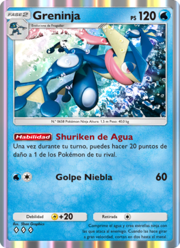 Greninja 089 — Genes Formidables (Spanish Pokémon TCG card)