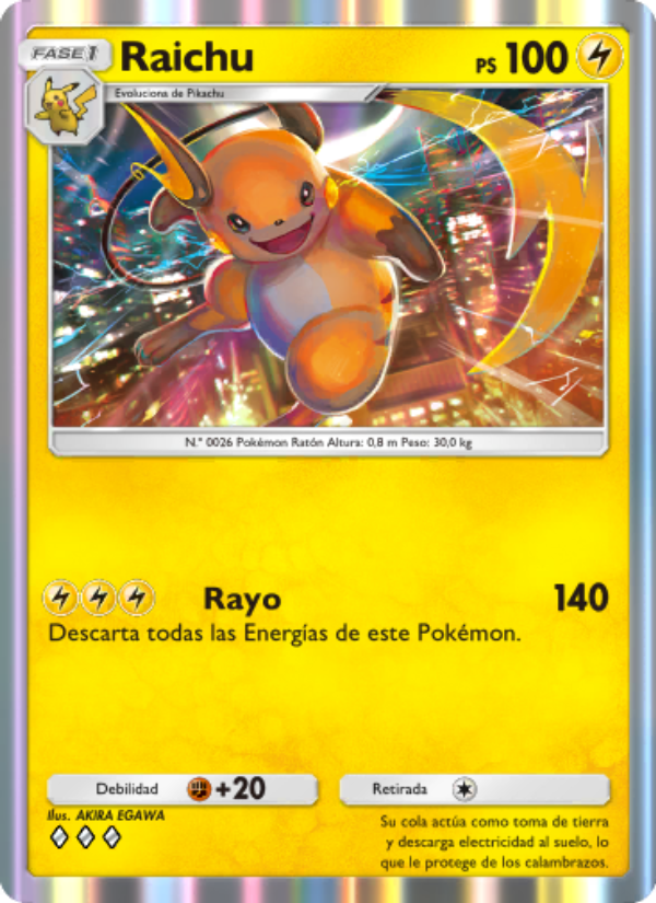 Raichu 095 — Genes Formidables (Spanish Pokémon TCG card)