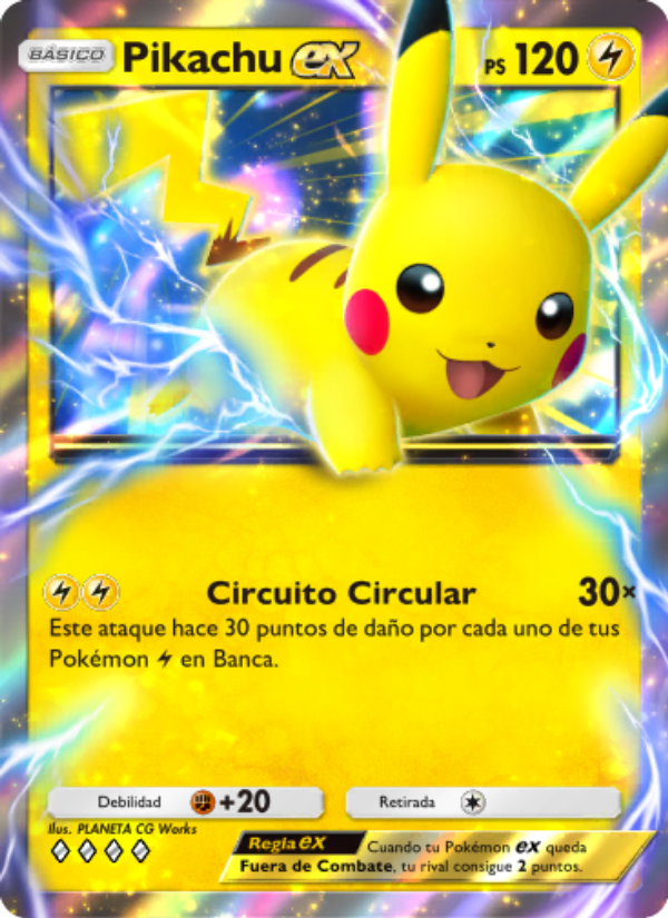 Pikachu ex 096 — Genes Formidables (Spanish Pokémon TCG card)