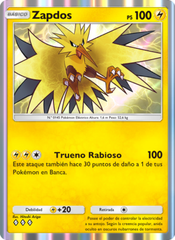Zapdos 103 — Genes Formidables (Spanish Pokémon TCG card)