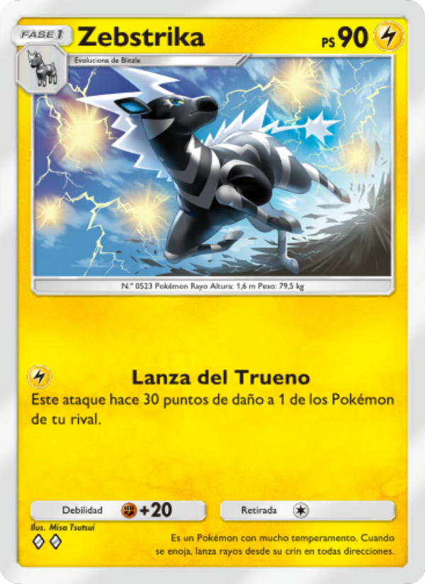 Zebstrika 106 — Genes Formidables (Spanish Pokémon TCG card)