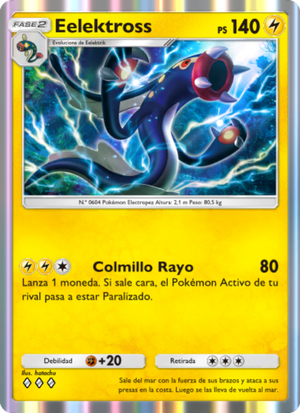 Eelektross 109 — Genes Formidables (Spanish Pokémon TCG card)