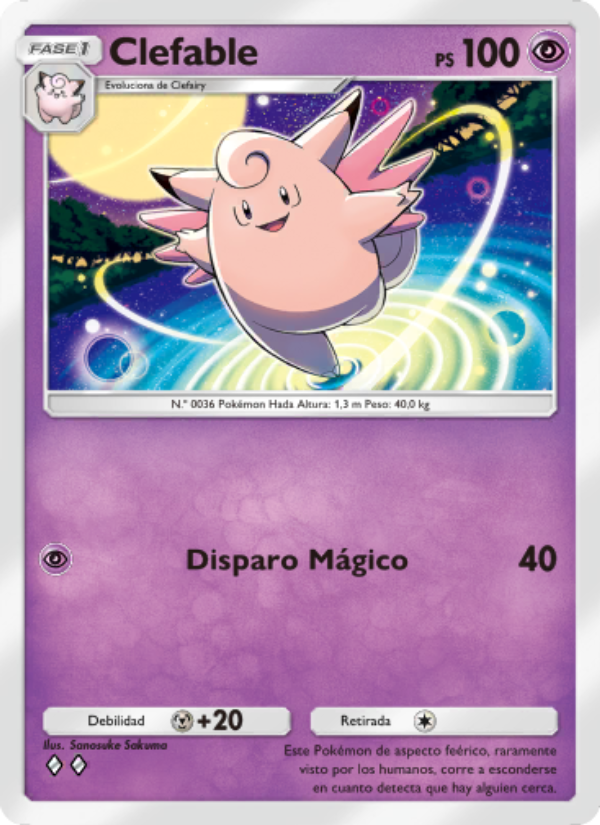 Clefable 114 — Genes Formidables (Spanish Pokémon TCG card)