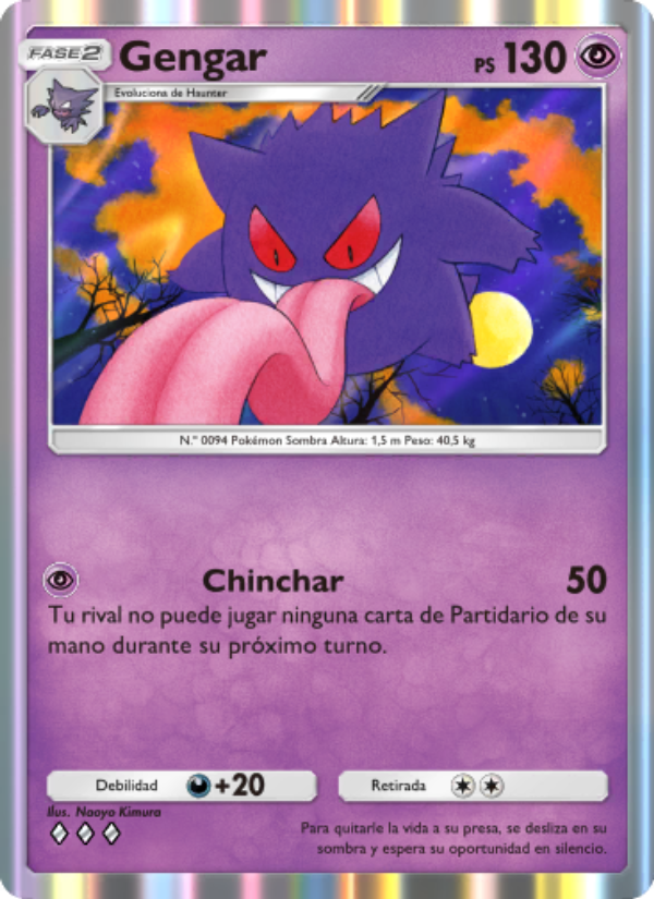 Gengar 122 — Genes Formidables (Spanish Pokémon TCG card)