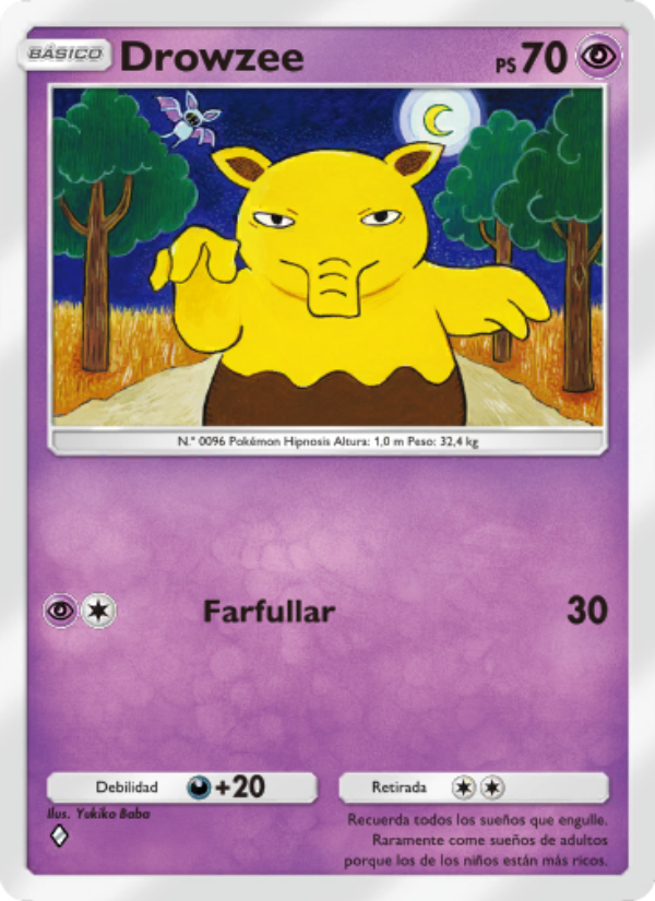Drowzee 124 — Genes Formidables (Spanish Pokémon TCG card)