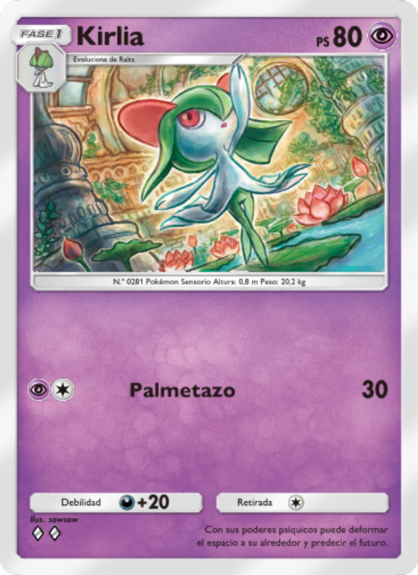 Kirlia 131 — Genes Formidables (Spanish Pokémon TCG card)