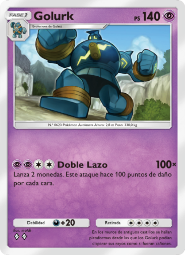 Golurk 136 — Genes Formidables (Spanish Pokémon TCG card)