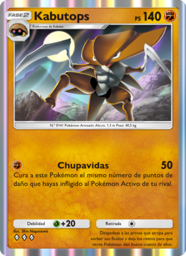 Kabutops 159 — Genes Formidables (Spanish Pokémon TCG card)