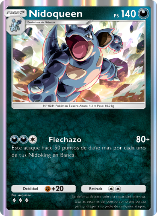 Nidoqueen 168 — Genes Formidables (Spanish Pokémon TCG card)