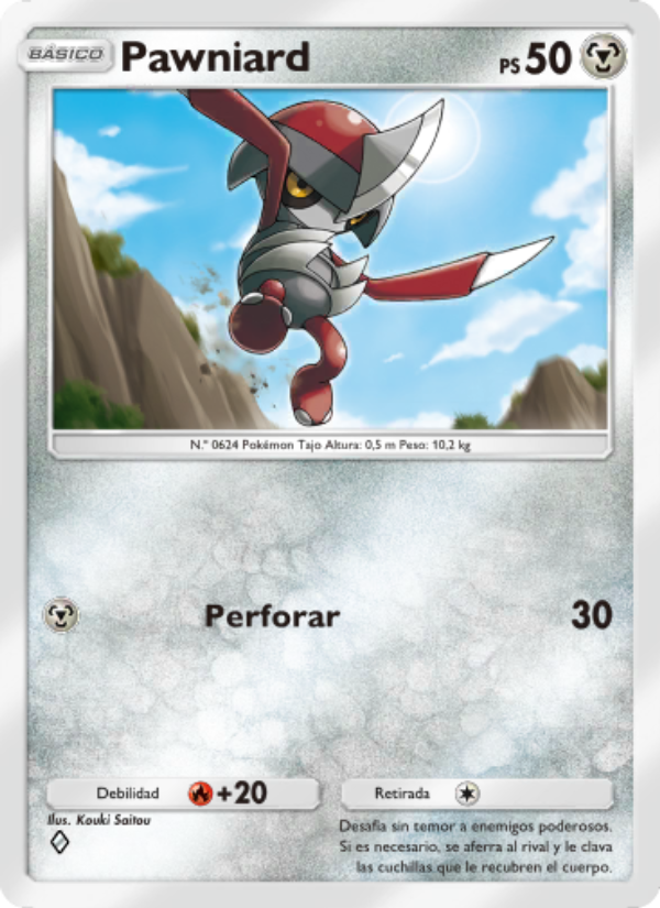 Pawniard 179 — Genes Formidables (Spanish Pokémon TCG card)